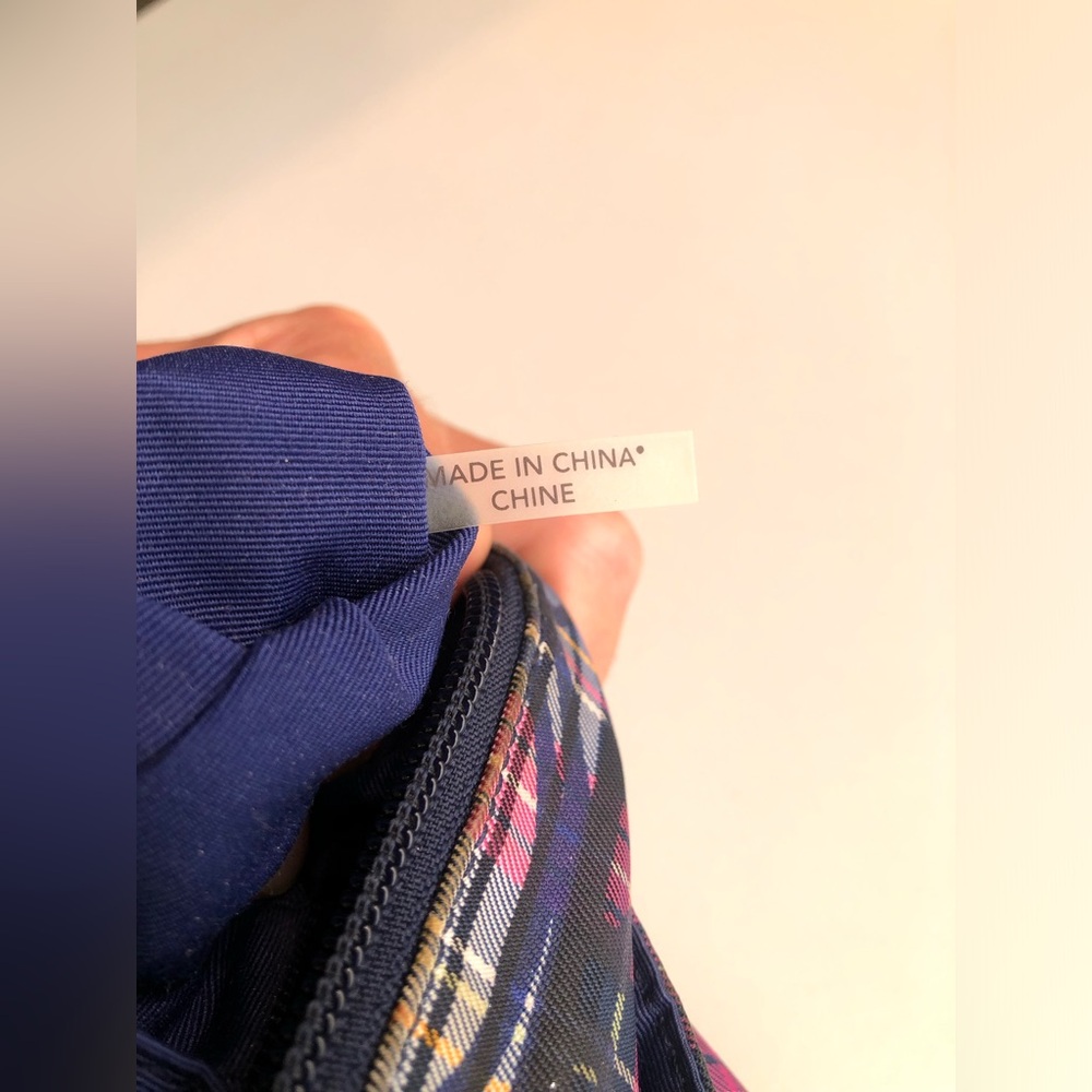 Coach Signature Poppy Navy and Pink Plaid Crossbody Purse with mini hangtag - Picture 12 of 12
